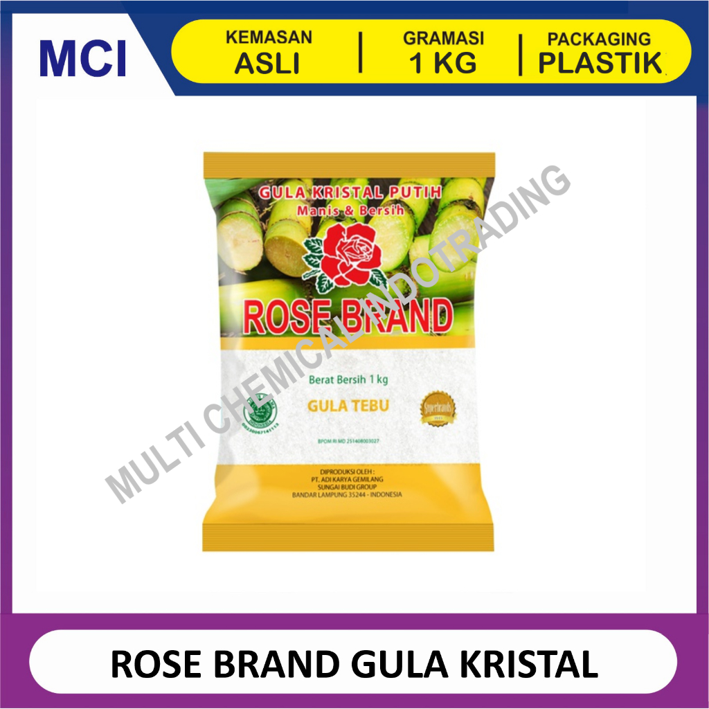 

ROSE BRAND GULA KRISTAL KUNING 1 KG