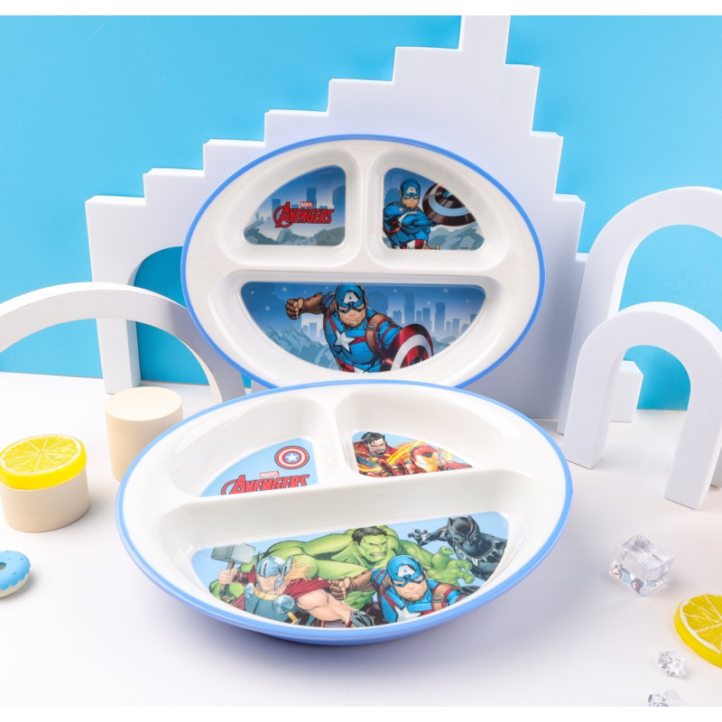 PIRING SEKAT MELAMIN PIRING MAKAN ANAK KARAKTER AVENGERS SPIDERMAN