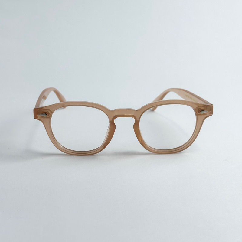 Frame kacamata Decade bulat tebal warna peach