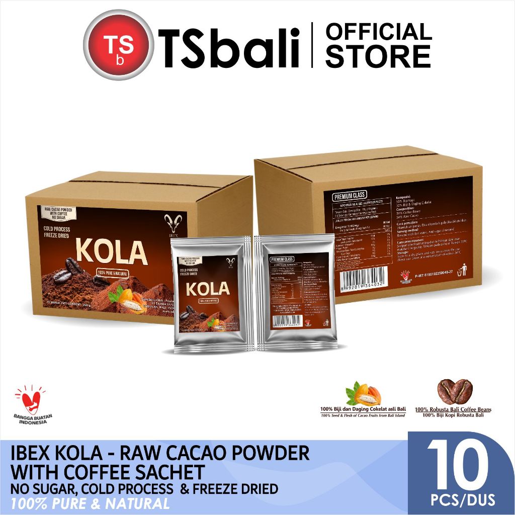 

BUY 2 GET 1 FREE !!! IBEX Kola / Raw Cacao Powder with Coffee / Coklat Kopi 25gr x 10 Sachet