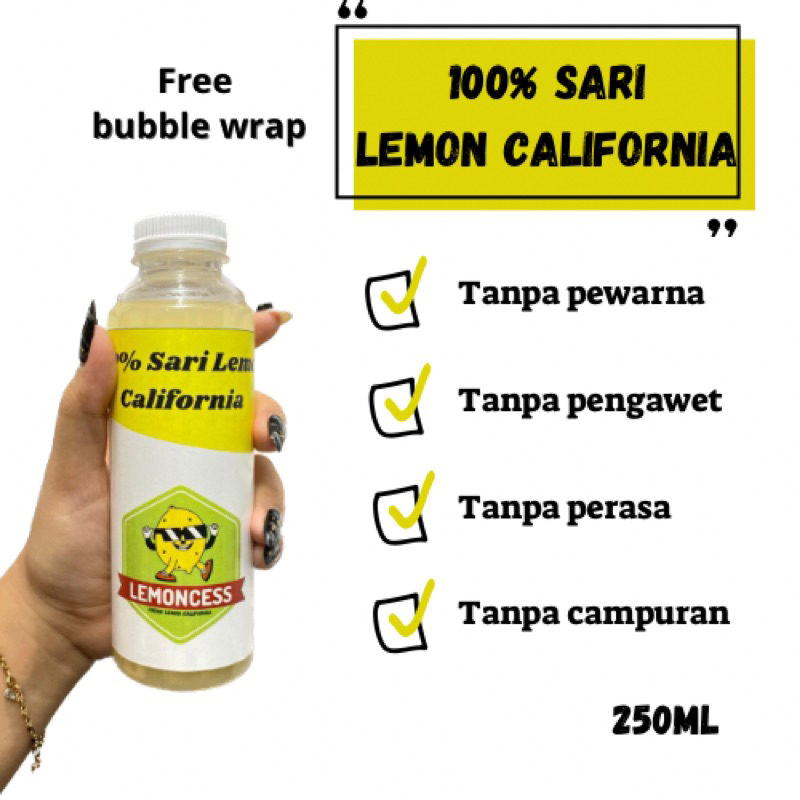 

100% Sari Lemon California | Tanpa Pengawet | Tanpa Pewarna | Tanpa Perasa