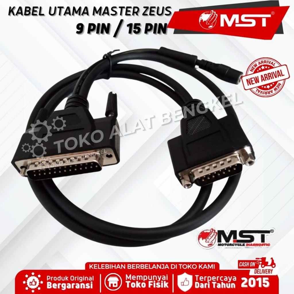 Main Cable Scanner Motor Master ZEUS MST Original 15 Pin Kabel Utama Diagnostic Tool Injeksi