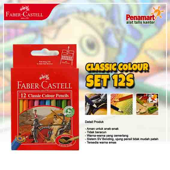 

Pensil Warna Classic Colour Pencils Isi 12 Pendek Faber-Castell (B0601)