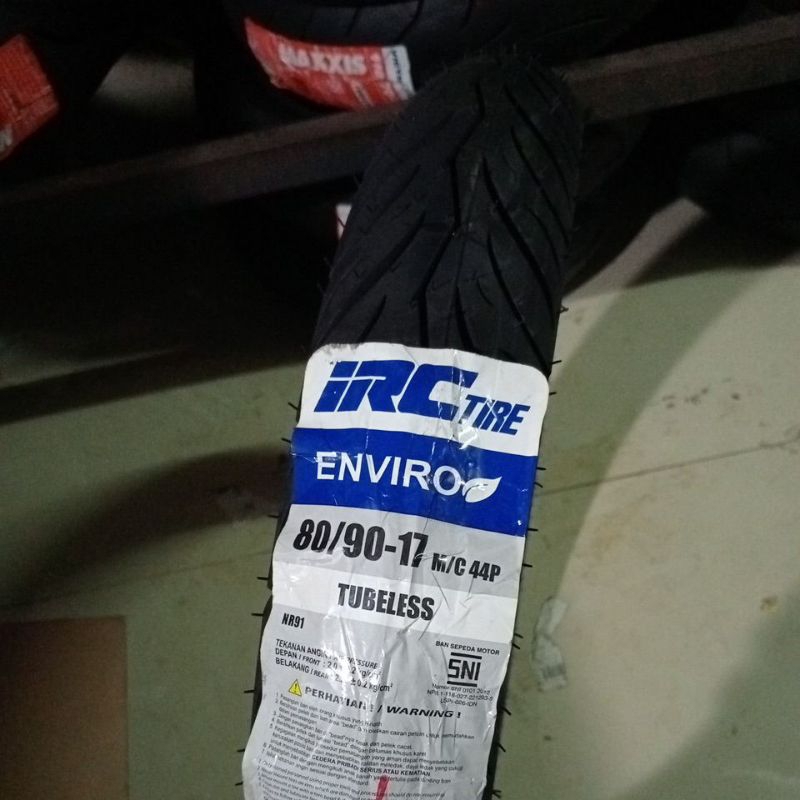 IRC 80/90-17 ENVIRO NR91 BAN LUAR IRC TUBELESS RING 17 Ban Motor 80 90 Ring17 NR 91 Original Depan B