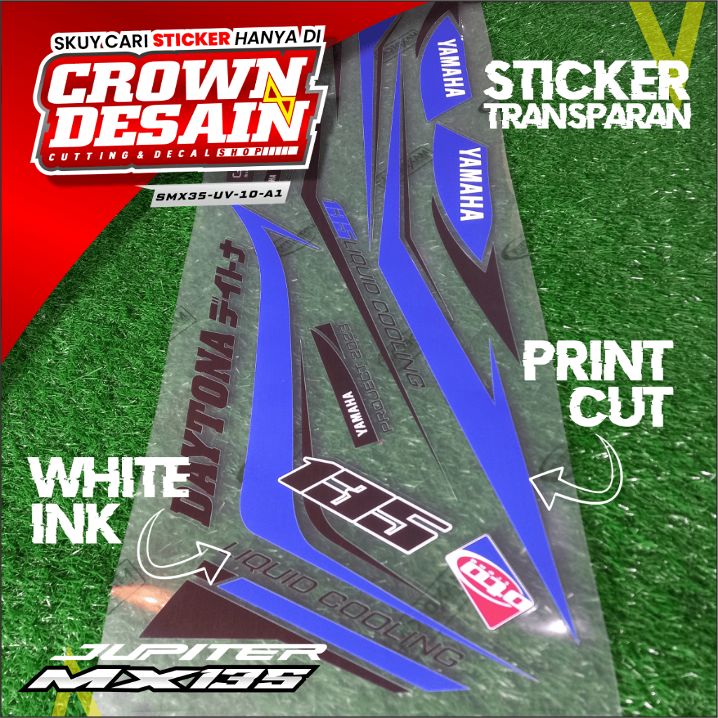 Striping Transparan Jupiter MX 135 Liquid Cooling Custom - Stiker Striping Body Jupiter MX135 Motif 