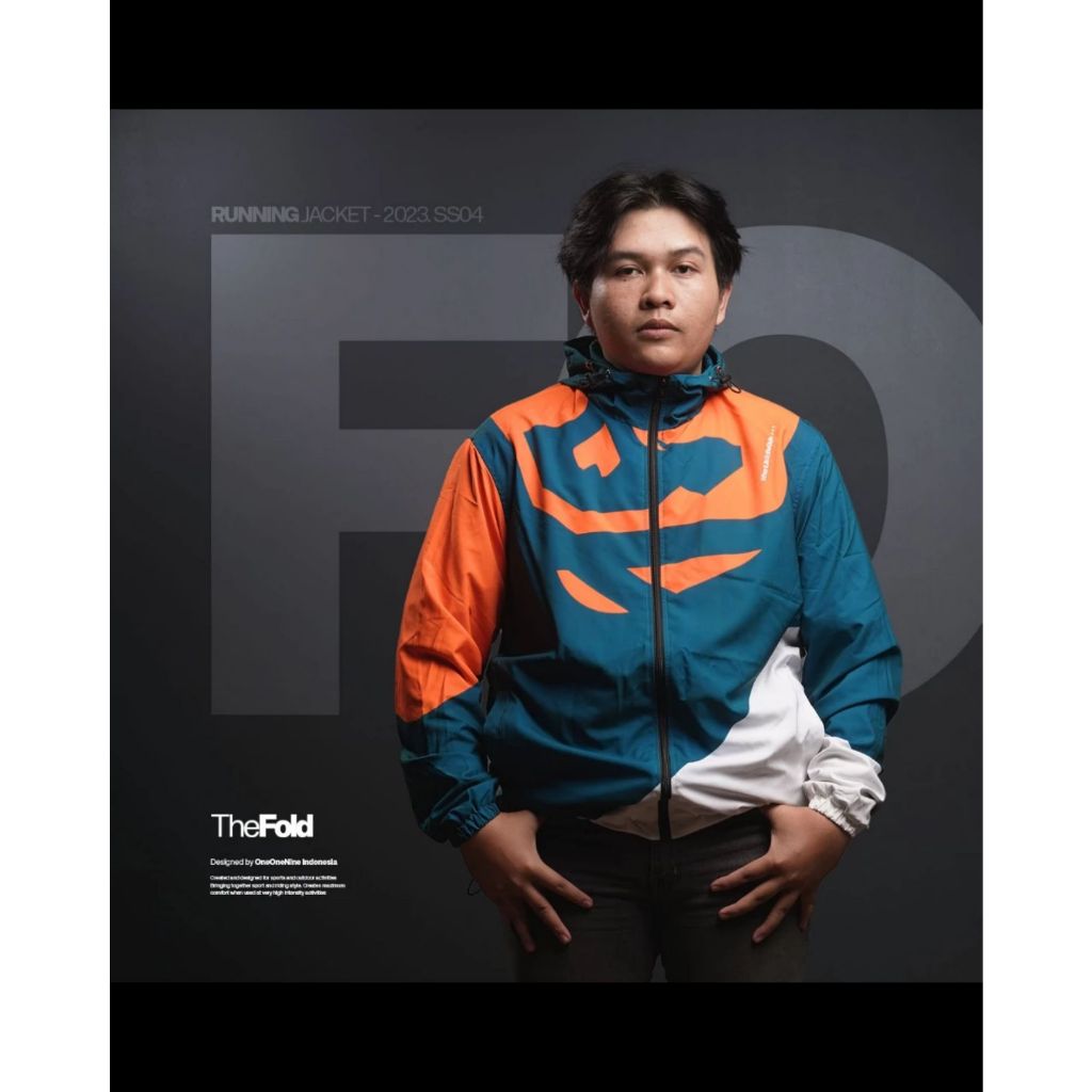 JACKET RUNNING THE FOLD WHITE TOSCA ORANGE | KSR ONEONENINE