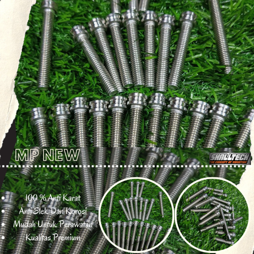 BAUT BLOK MESIN KANAN KIRI MEGAPRO NEW BAHAN STENLLES ANTI KARAT MODEL TITANIUM STENLLES CUSTOME
