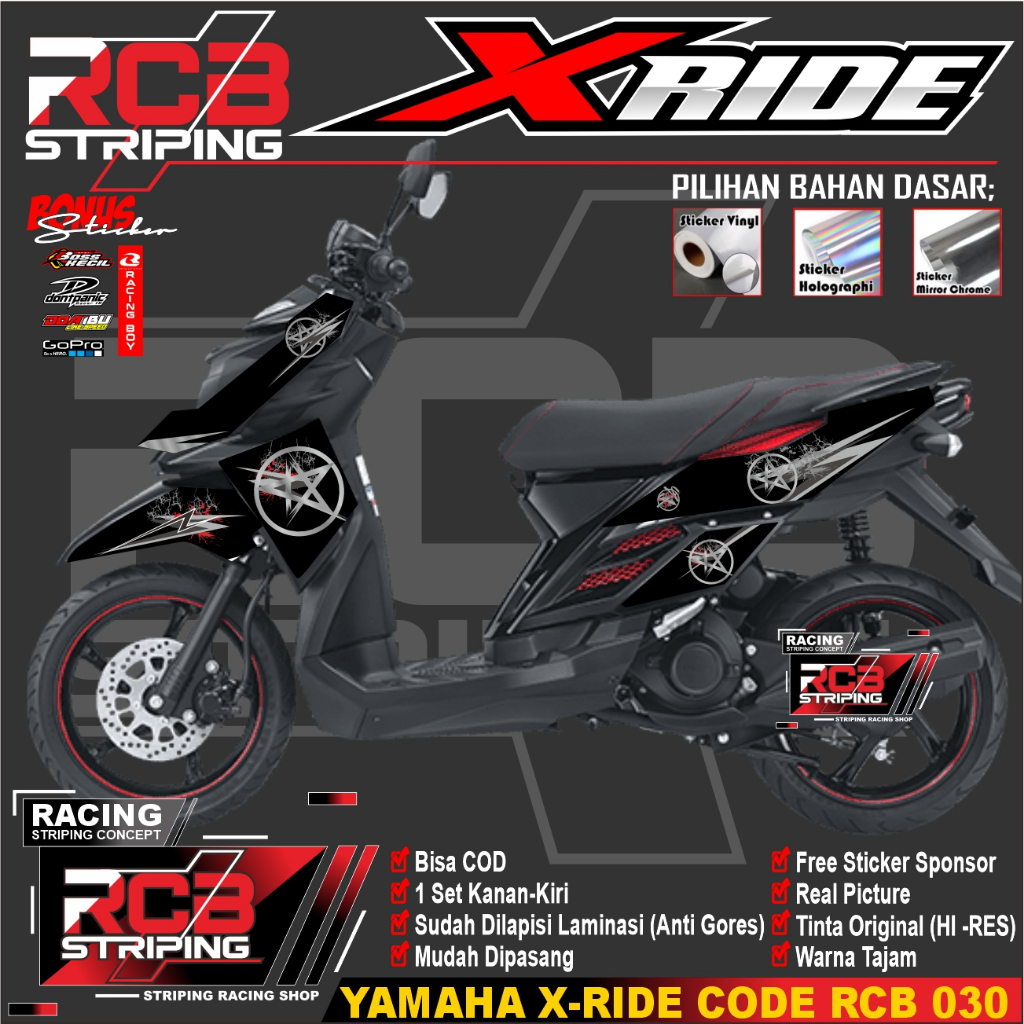 STICKER STRIPING X-RIDE OLD - STRIPING X-RIDE OLD PREMIUM MEDUSA RCB 030