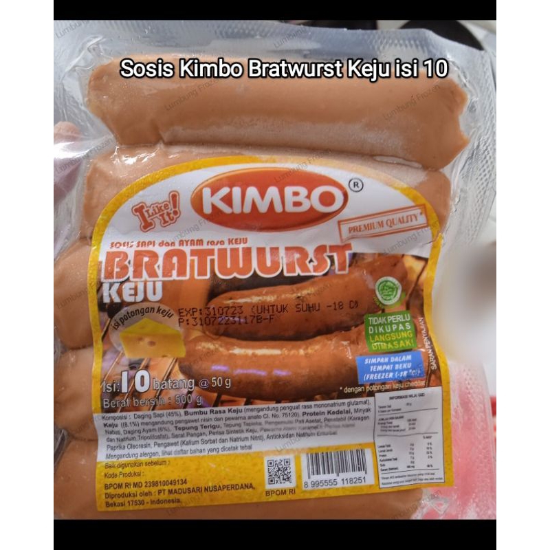 

Sosis Kimbo Bratwurst Keju isi 10