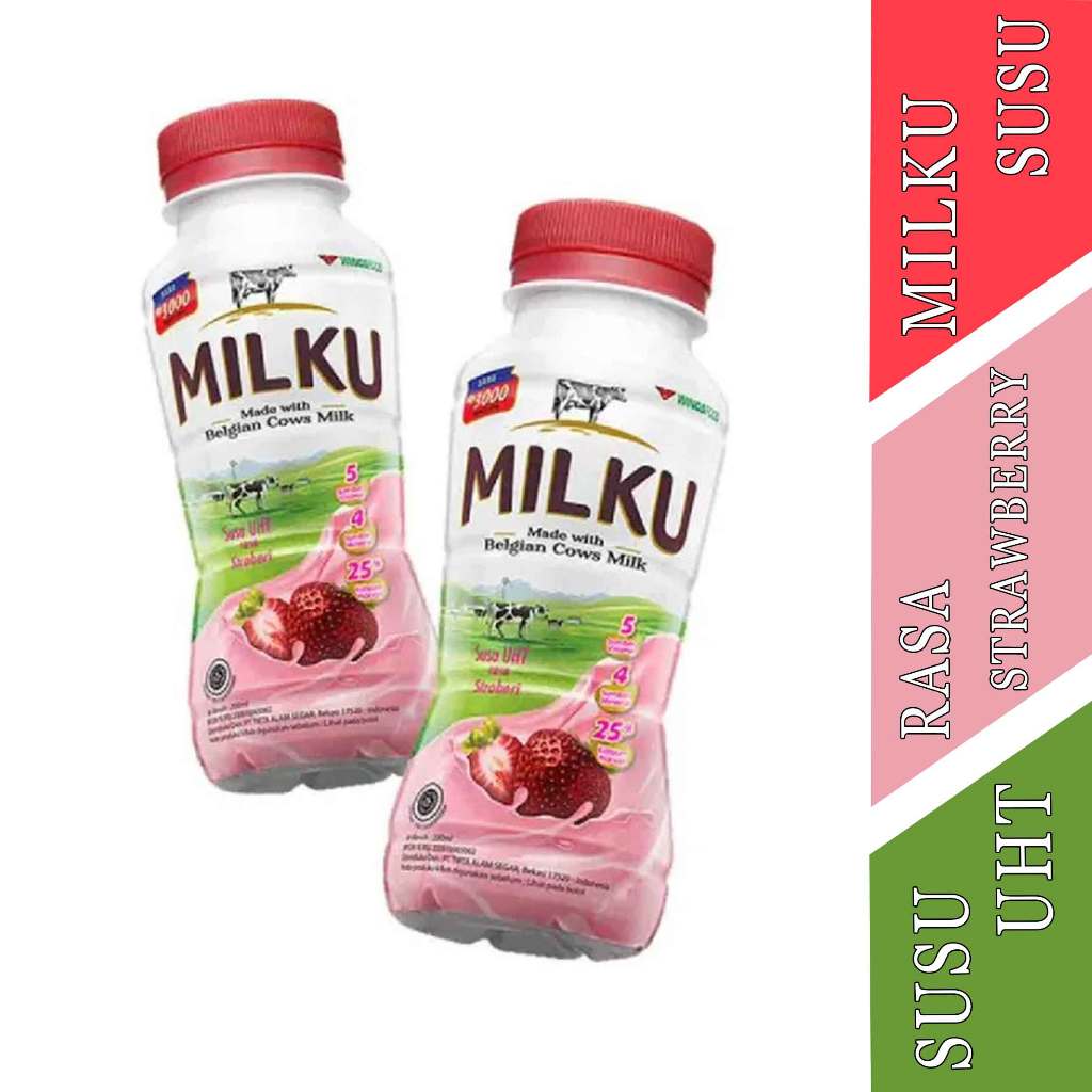 

Susu Rasa Strawberry - Milku - Minuman Susu UHT - 200ml