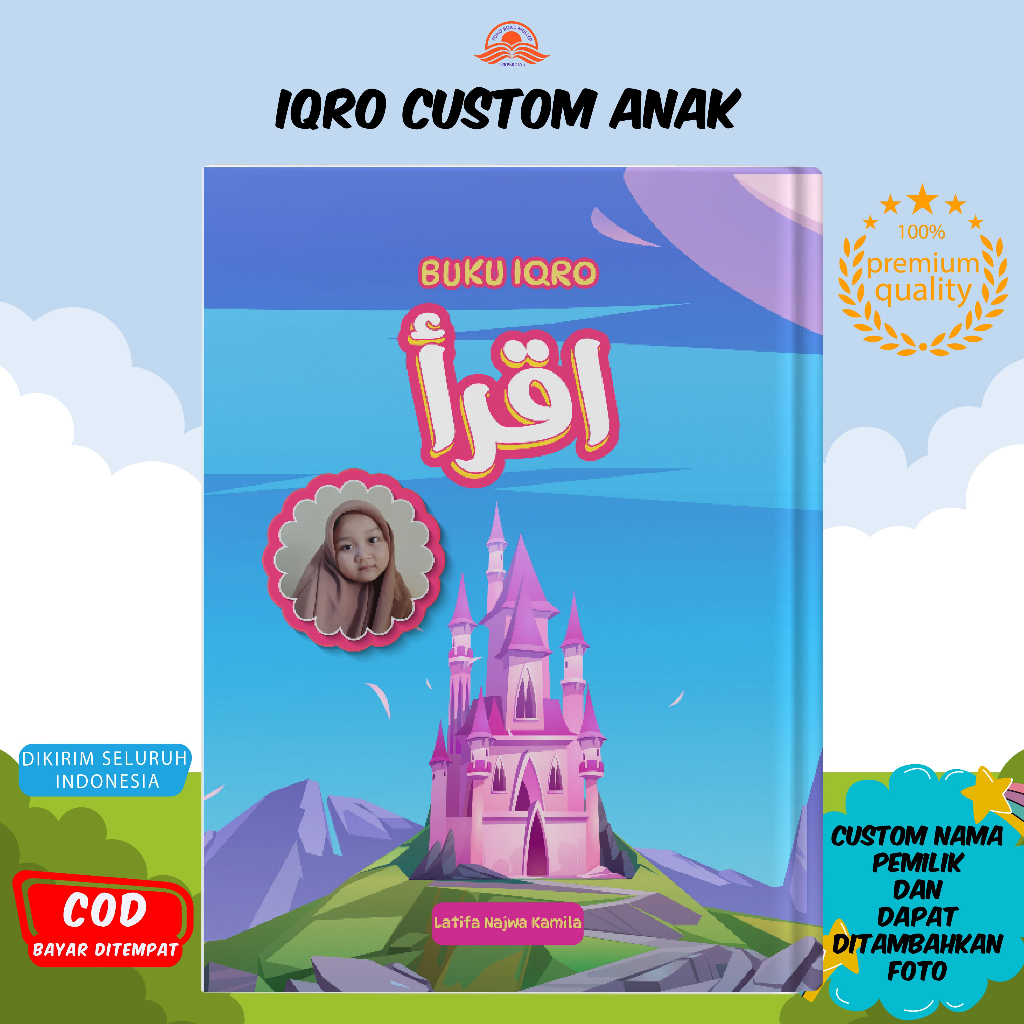 IQRO Anak Custom Foto & Nama | IQRO Milenial Full Color Soft Cover | MI-09
