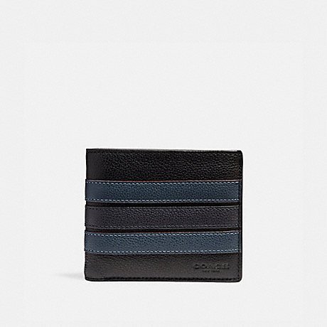 Coach Men wallet Varsity Stripe Blue with Grey