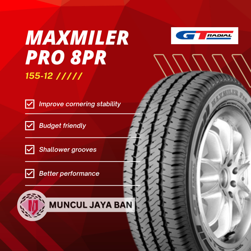 BAN MOBIL MUATAN 155 R12C - BAN RADIAL (GT RADIAL, DUNLOP)