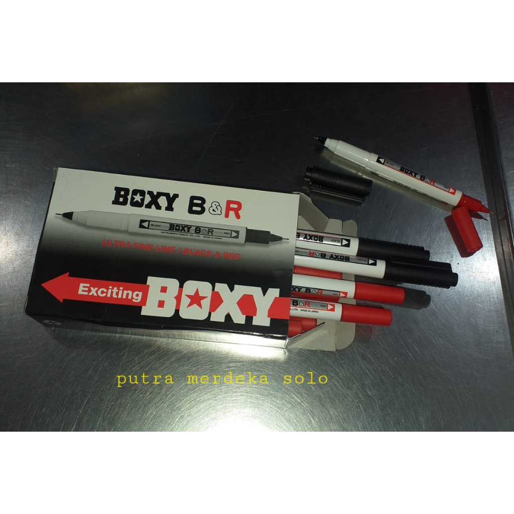 

Ballpoint, Bolpen, Pulpen Boxy B&R Bolpen Boxy Hitam Merah