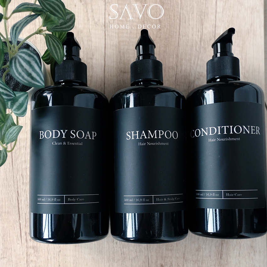 BLACK- Basic Botol Sabun Refill Pump 500 ml / Soap dispenser