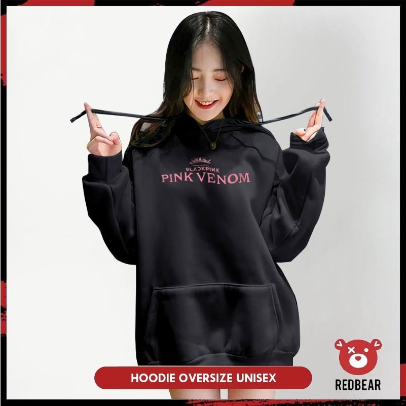 REDBEAR HOODIE JUMPER BP PINK VENOM (SABLON) M-XXL WANITA