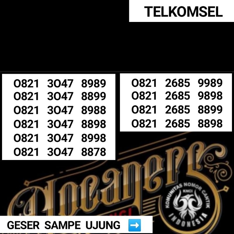 NOMOR CANTIK KARTU AS 4G SERI 8989 9898 8889 NOMOR SIMPATI CANTIK ANGKA BESAR 9889 8989 8988 8898 4G