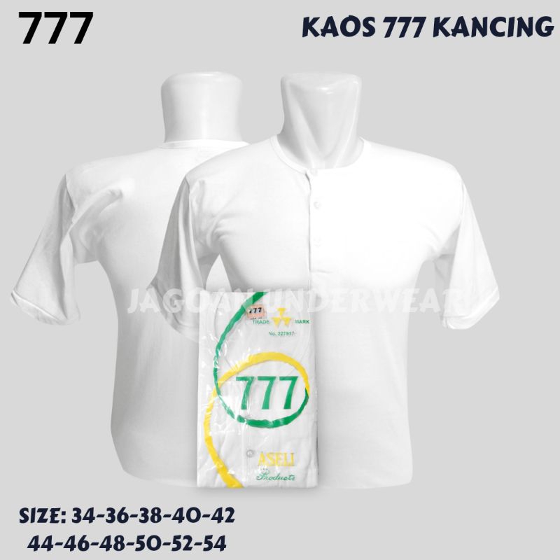 KAOS OBLONG PRIA 777 KANCING ISI 1 PCS