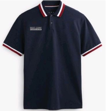 Polo Navy List Merah Putih