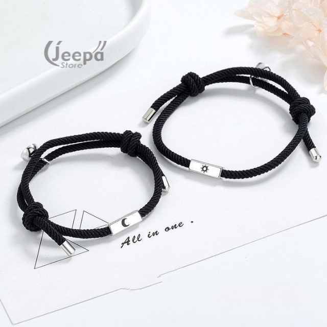 2 Pcs Gelang Couple Magnet Matahari Dan Bulan | Gelang Pasangan Keharmonisan | Jeepa Alsesoris