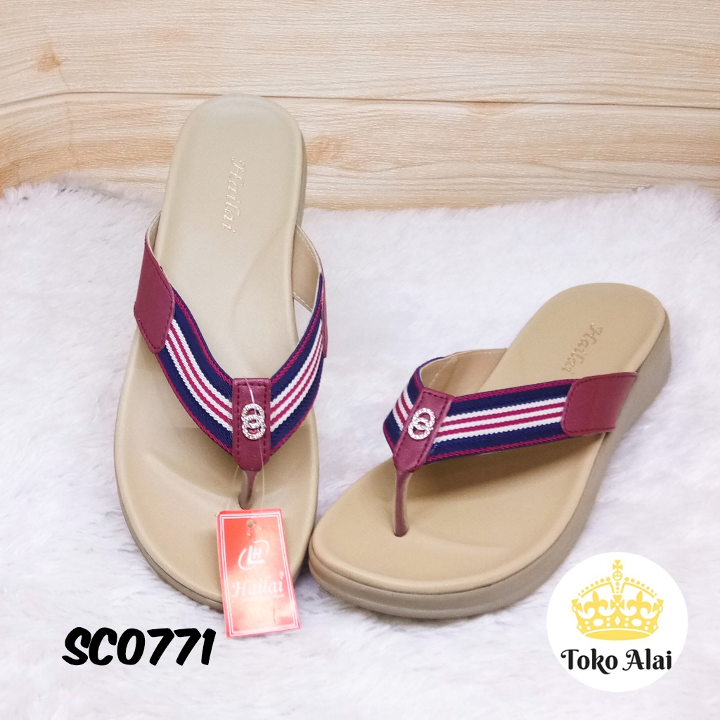SENDAL JEPIT WANITA KULIT MURAH CASUAL SANTAI SANDAL JAPIT CEWEK TEPLEK FLAT COBALENO CAREN 01 COKLA