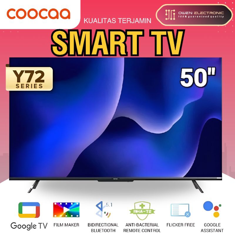COOCAA 50Y72 TV 50 INCH GOOGLE TV 50Y72 FLICKER FREE