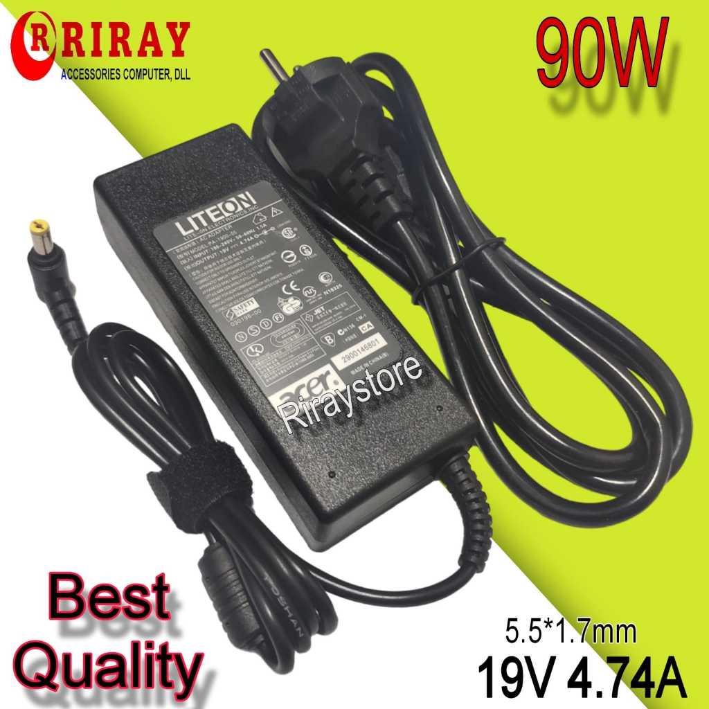 Adaptor Charger Cas Laptop Acer Aspire E13 E15 E17 E1 E11 E14 ES1 F5 F15 R7-571 V15 V3 V5 19V 4.74A 