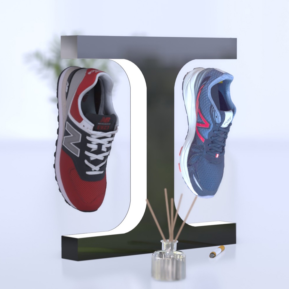 DENNOS 8806 Magnetic Levitating Shoes Display 360 Degree Rotating Floating Sneaker Stand Display Hol