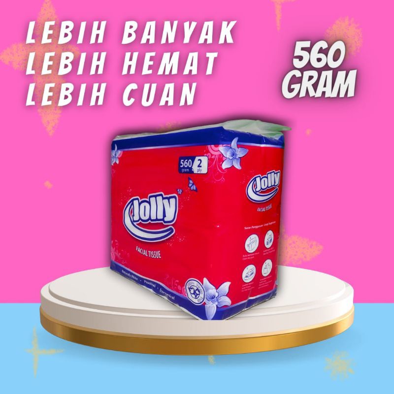 TISSUE TISU JOLLY 560GR | JOLLY FACIAL TISSUE 560GR