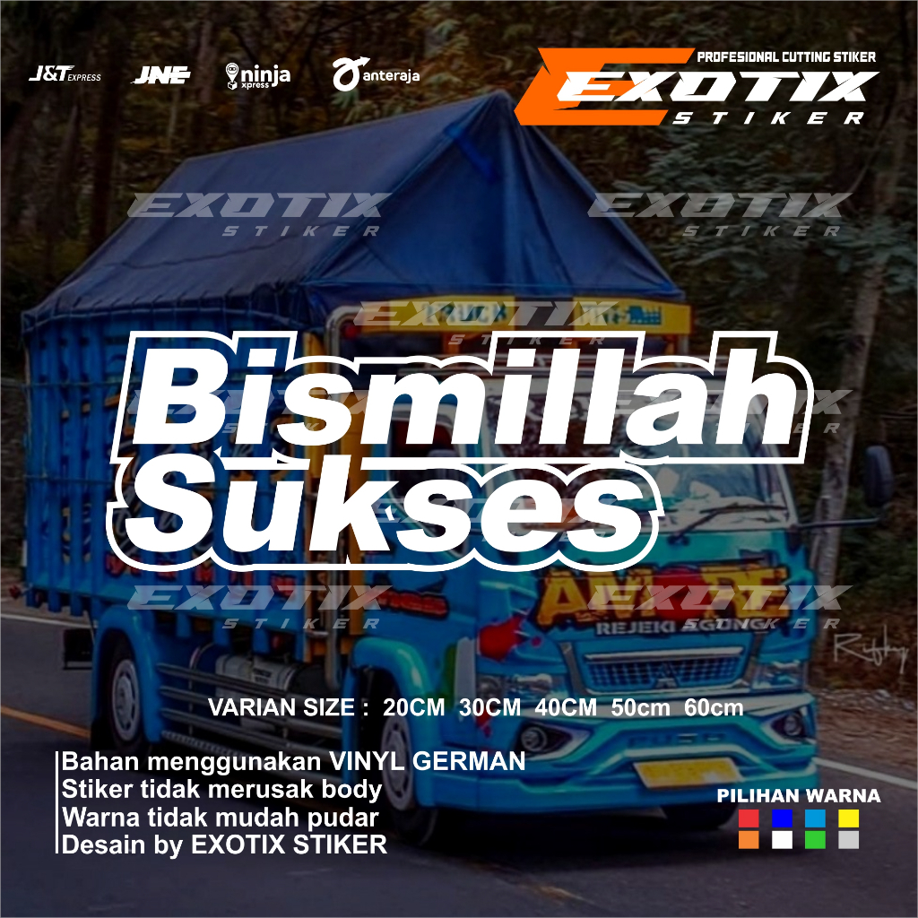 Stiker mobil truk pick up stiker bismilah sukses stiker variasi kaca truk pickup mobil