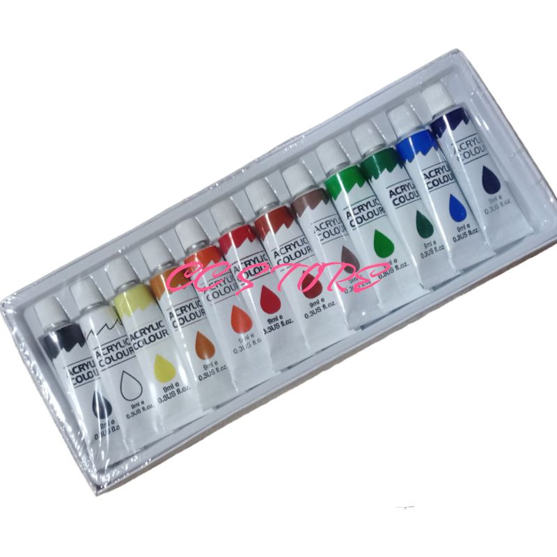 

Evercoss Acrylic Paint Colors 9ml X 12 Warna