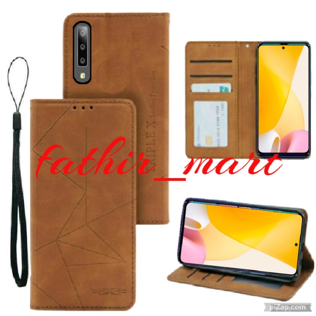 CASE SAMSUNG A7 2018 SAMSUNG A750 CASE DOMPET MOTIF CASE Magnet Flip Leather Cover Leather Magnet