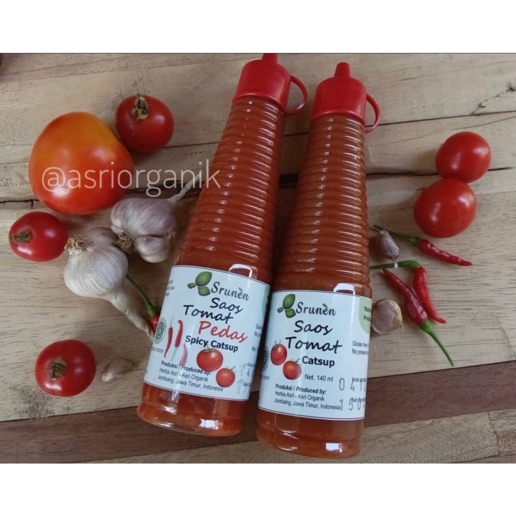 

Saos Tomat dan Saos Tomat Pedas Asri Organik 140 ml