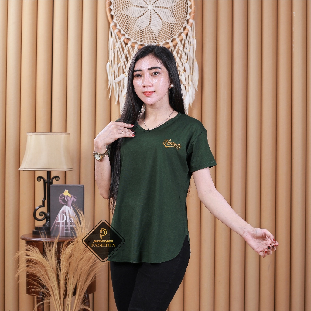 Kaos oversize size XXL/Kaos wanita lengan pendek/Kaos wanita oval belah samping/Kaos spandek/Koas Vn