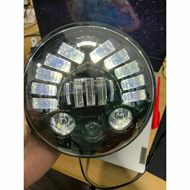 LAMPU DAYMAKER 7 INCH 19 LED DUS HITAM POLOS  PNP MEGAPRO TIGER