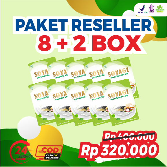 

PAKET RESELLER SOYAGI Susu Kedelai Hitam Plus Herbal Diskon 20% BELI > 10 Pcs / TULIS VARIAN RASA DI CATATAN PENJUAL / FREE