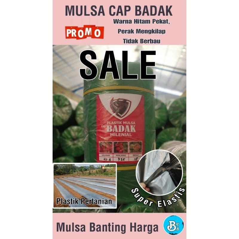 Plastik Mulsa Plastik pertanian hitam perak 1 roll=5kg