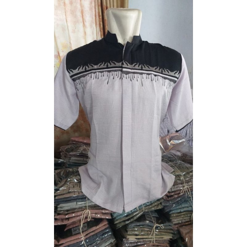 koko pendek sopal bordir kain katun madina