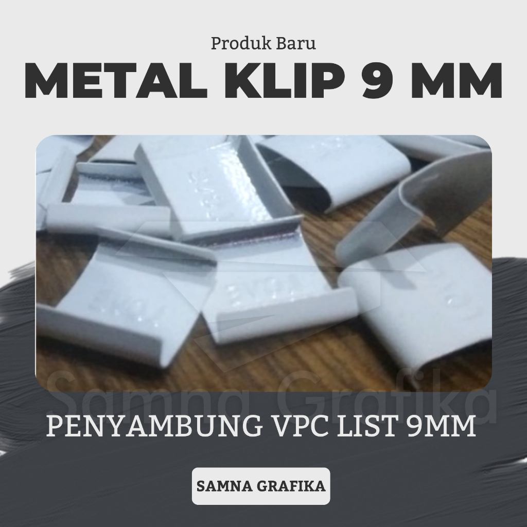 photoblock frame block Metal Klip Penyambung Edging 9 MM kunci list PVC U Walldecor Putih combo hema