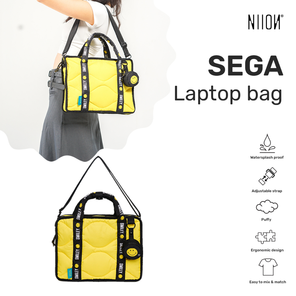 Tas Selempang Unisex Laptop Case NIION Sega Smiley Original