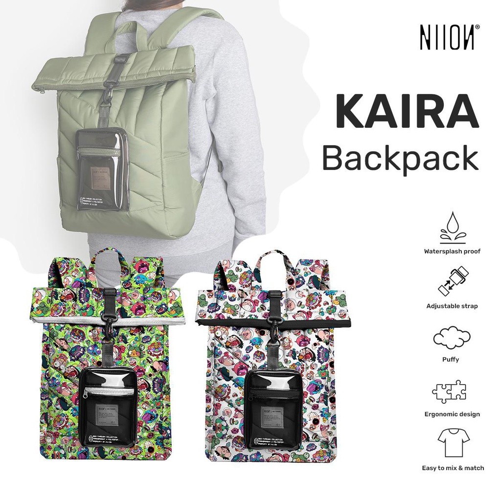 Tas Ransel Punggung Backpack Gulung NIION Kaira x MOT Original