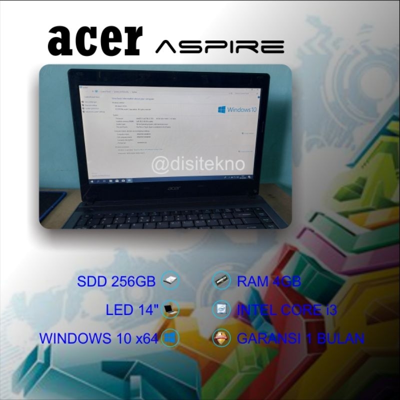 Laptop Acer Aspire Core i3 | RAM 4GB | SSD 256GB