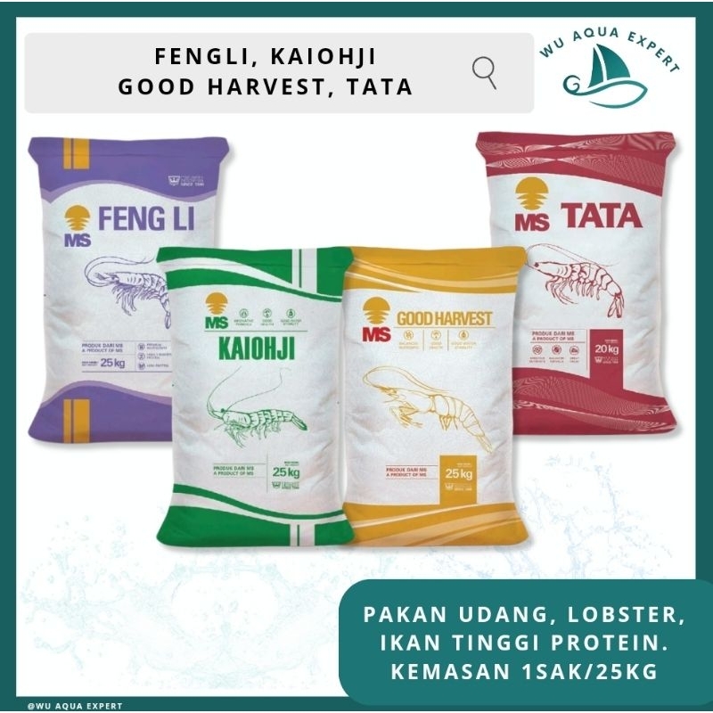 1 SAK 25 Kg FENGLI 0 1 2 2A 3S 3M 3L PELET PAKAN IKAN UDANG LOBSTER 1 KARUNG MS FENG LI MAKANAN BURA