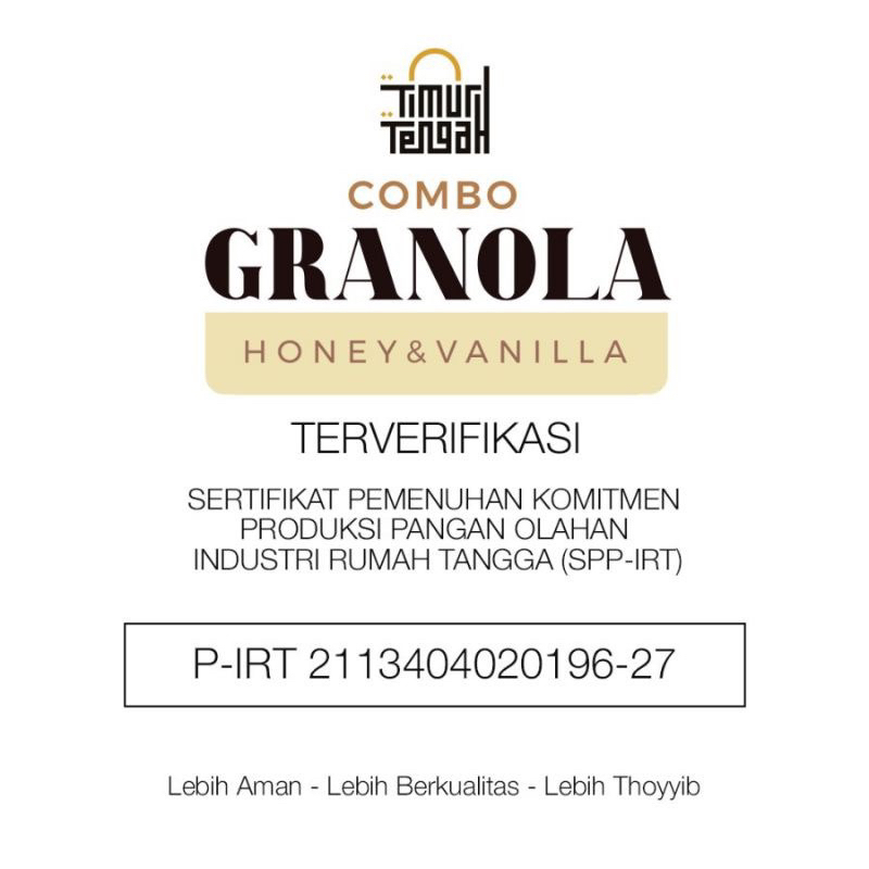 Granola Timur Tengah 250gr Almond Mete gandum| Sereal Oatmeal Diet Sehat vanila coklat blueberry makassar