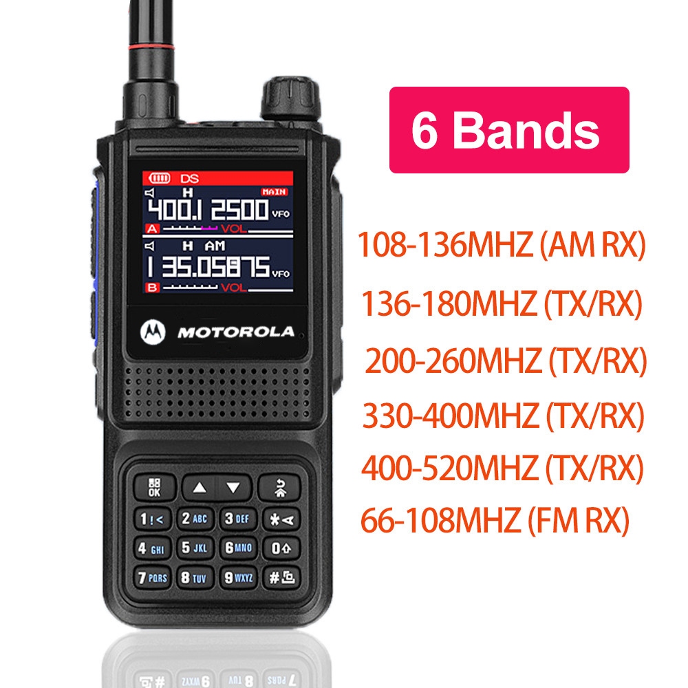 HT Motorola Walkie Talkie GP338 Plus Dual Band VHF/UHF AM 15W 6800mAH Two-Way Radio 10KM