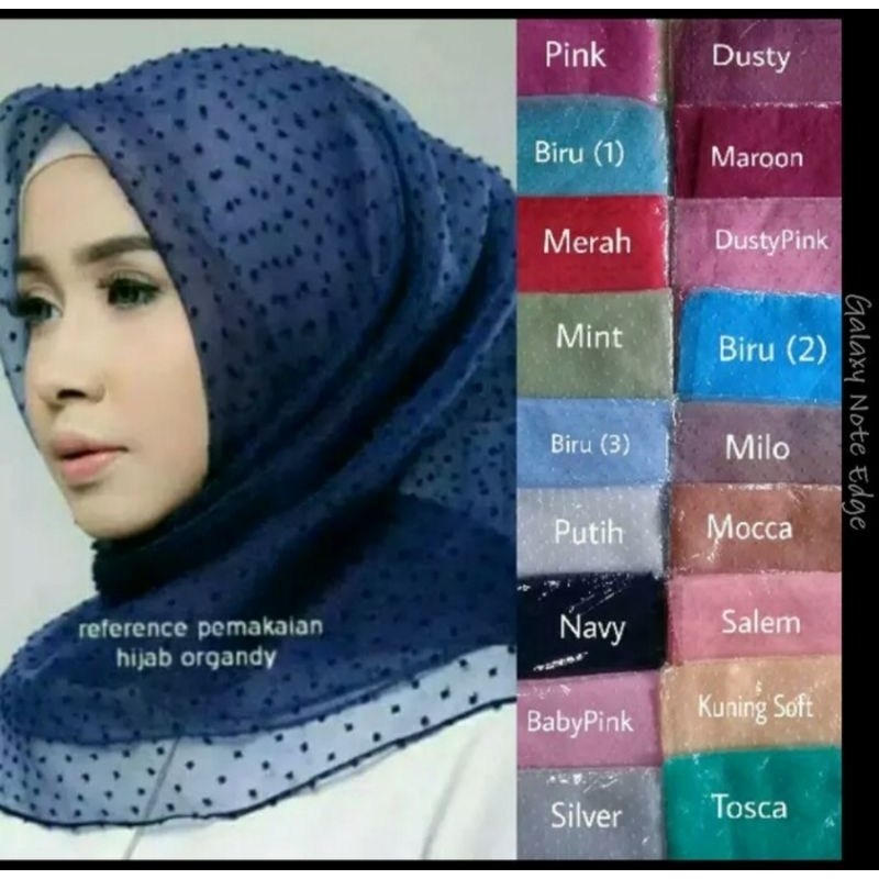 Segiempat Organza Organdi Dot / Hijab Organza Dot / Segiempat Organza Ruby Dot