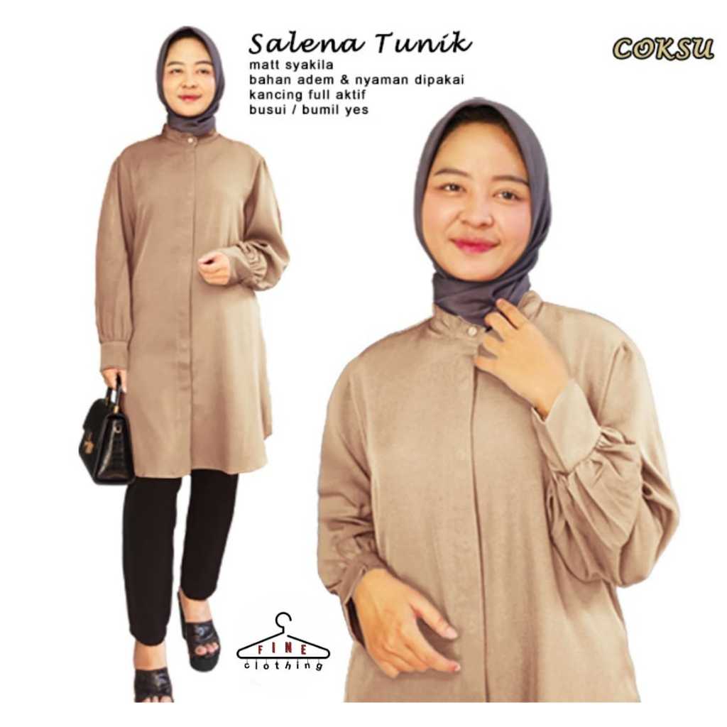 FC M-XL SALENA TUNIK Baju Pakaian Wanita Tunic Fashion MuslimHijab Model Terbaru, Terkini, Terlaris 