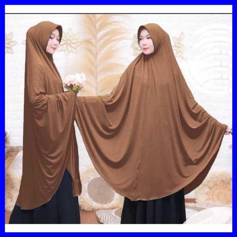 (COD) SUPER JUMBO XXXXL HIJAB HAJI UMROH KHIMAR SYAR'I POLOS JERSEY PED ANTEM Kerudung Dewasa Model 