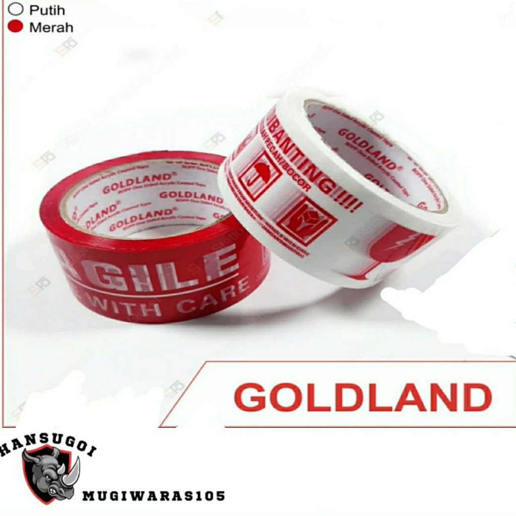 

Lakban Goldland Fragile 48 mm X 50 m - Putih