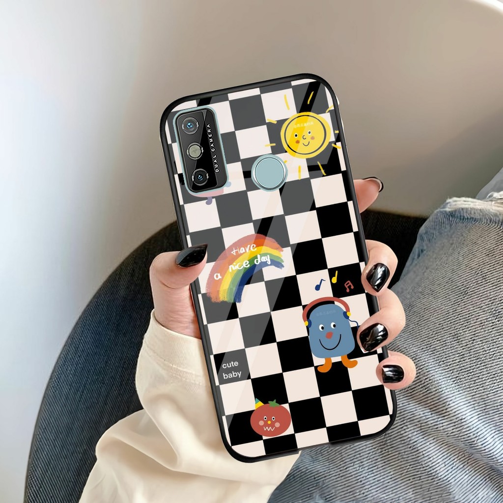 Softcase Kaca Tecno Spark 6 GO - Kesing hp Tecno Spark 6 GO - Case Cantik Tecno Spark 6 GO